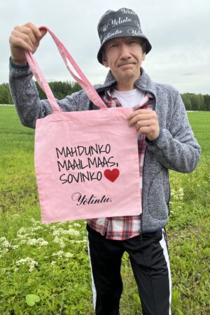 Kangaskassi "MAHDUNKO MAAILMAAS" vaaleanpunainen
