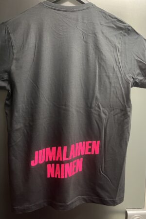 T-paita "JUMALAINEN NAINEN" musta