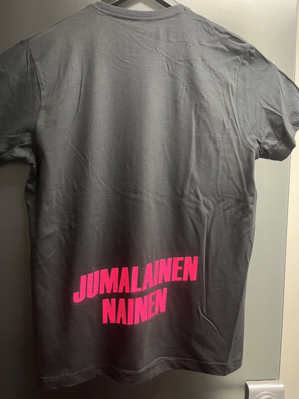 T-paita "JUMALAINEN NAINEN" musta